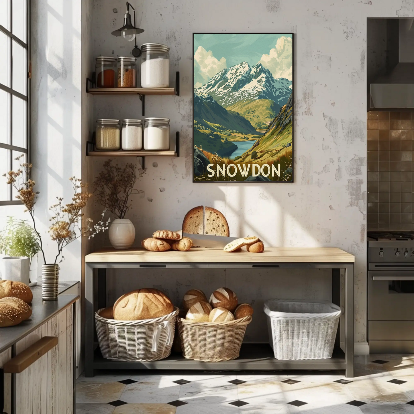 Snowdon Mountain Landscape Travel Poster