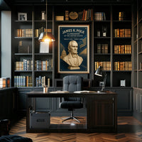 James K. Polk Bust Presidential History Poster