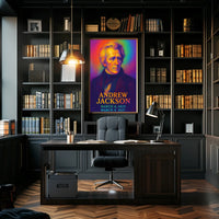Andrew Jackson 7th President of the United States Neon Gradient Overlay Poster