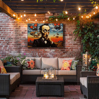 Surrealistic Abstract Art Dreamscape with Black Suit Figure Poster