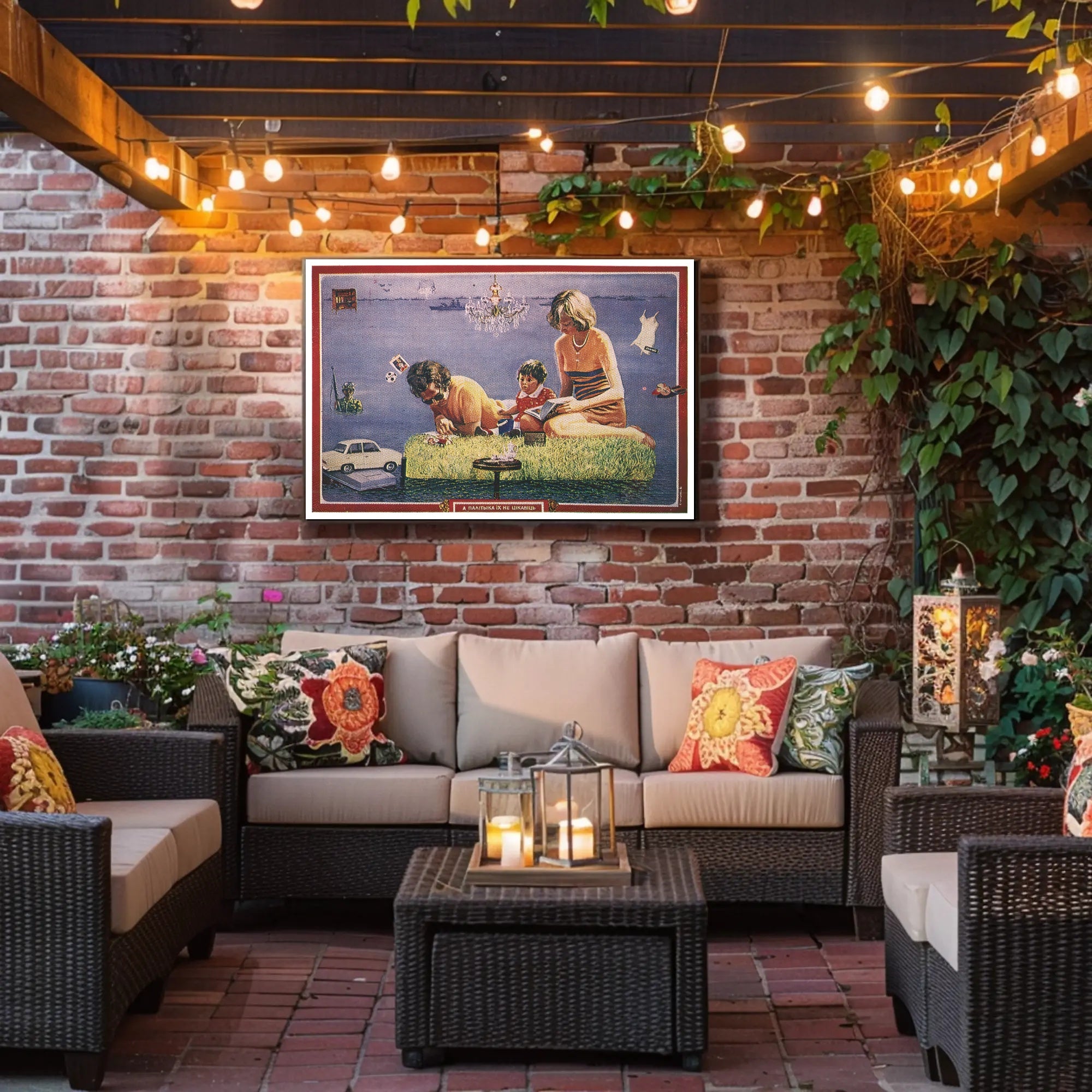 Surreal Family Scene Poster