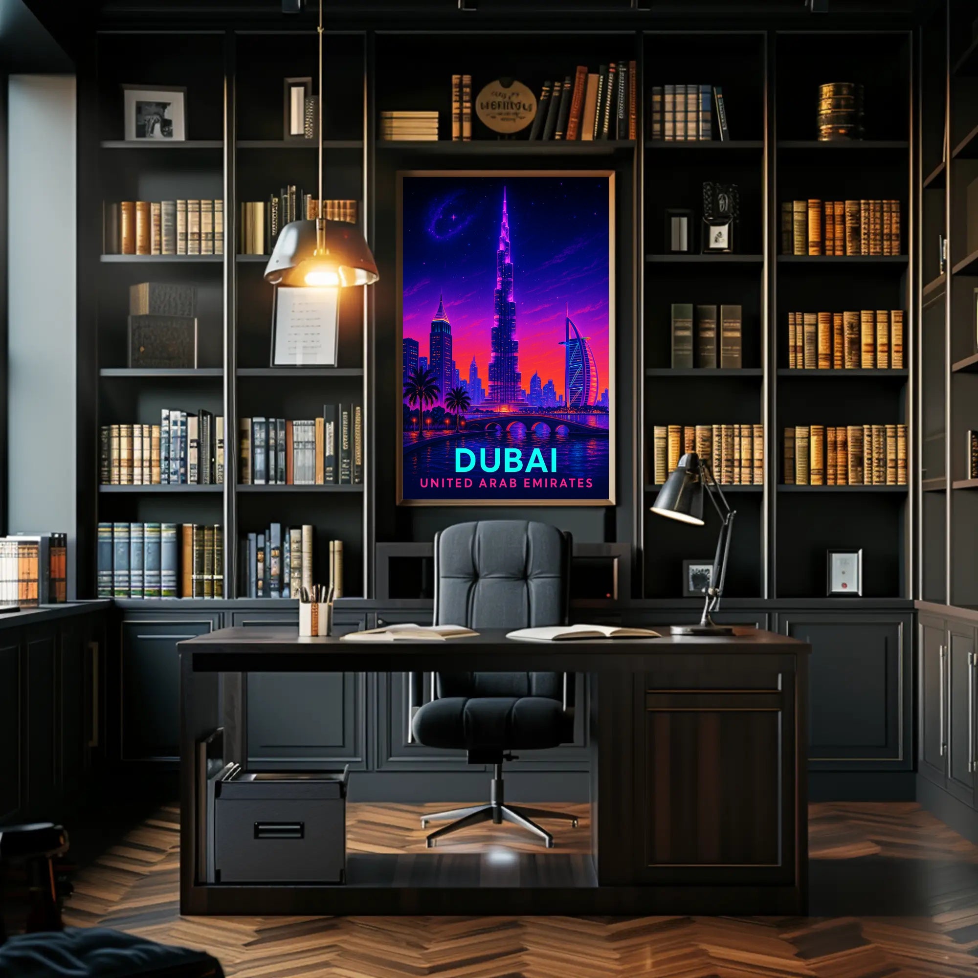 Dubai Skyline United Arab Emirates Poster PosterGoat
