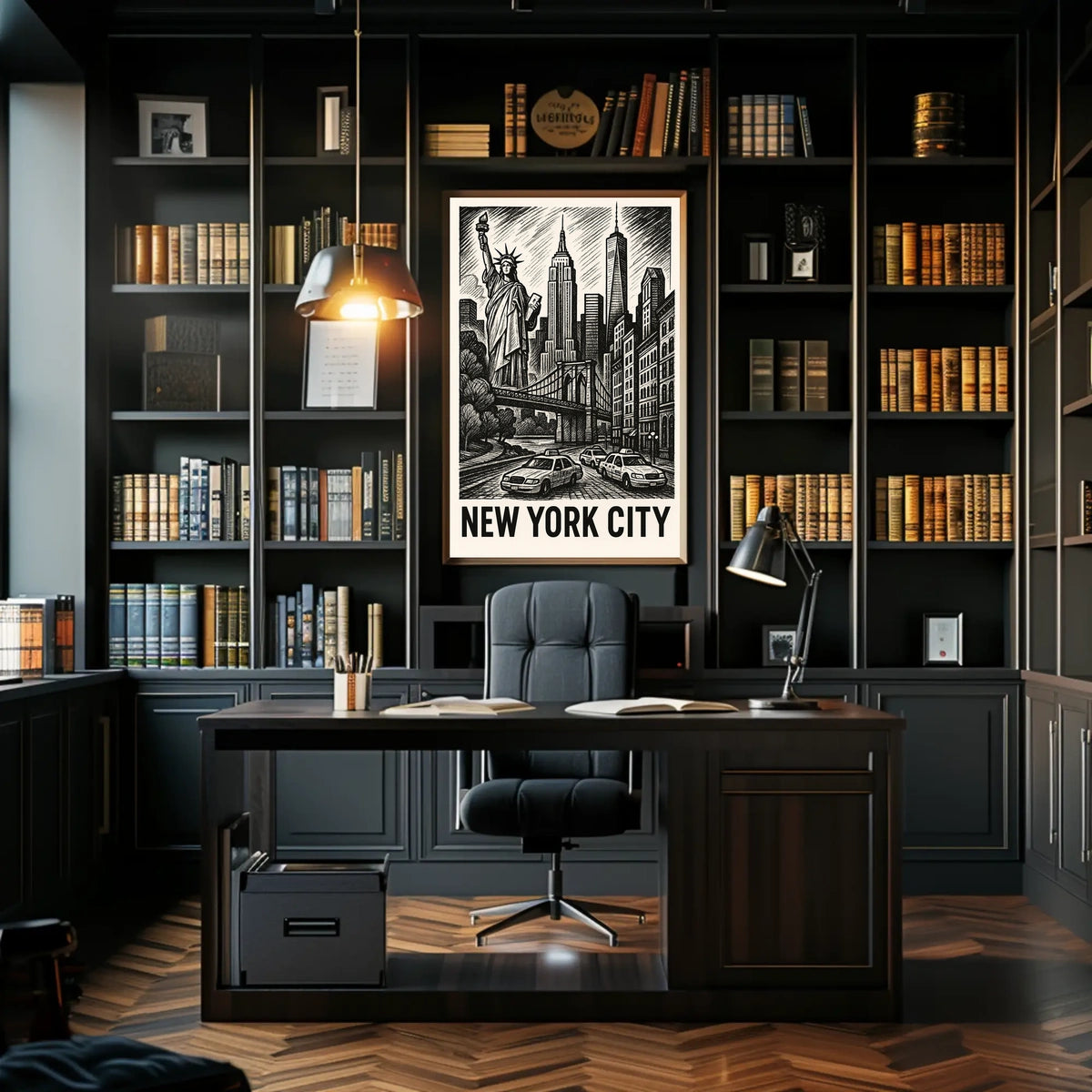 Iconic New York City Poster Black And White Wall Art NYC
