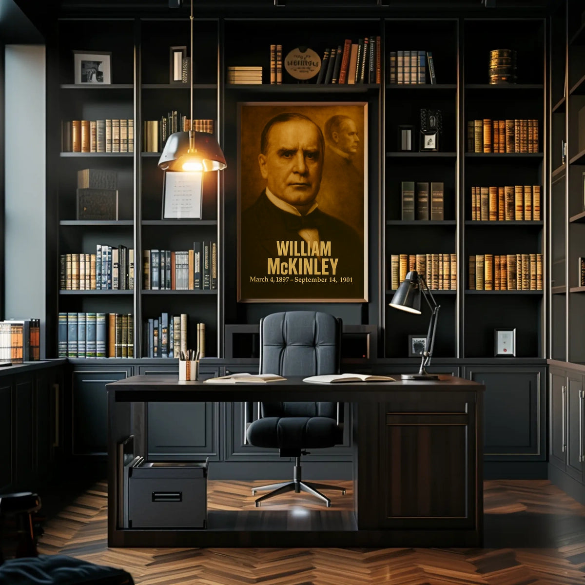 William McKinley Poster Vintage Presidential Portrait Print Analog Film Aesthetic Wall Art Historical USA