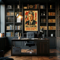 Bill Clinton 42nd President of the United States Layered paper Collage Poster