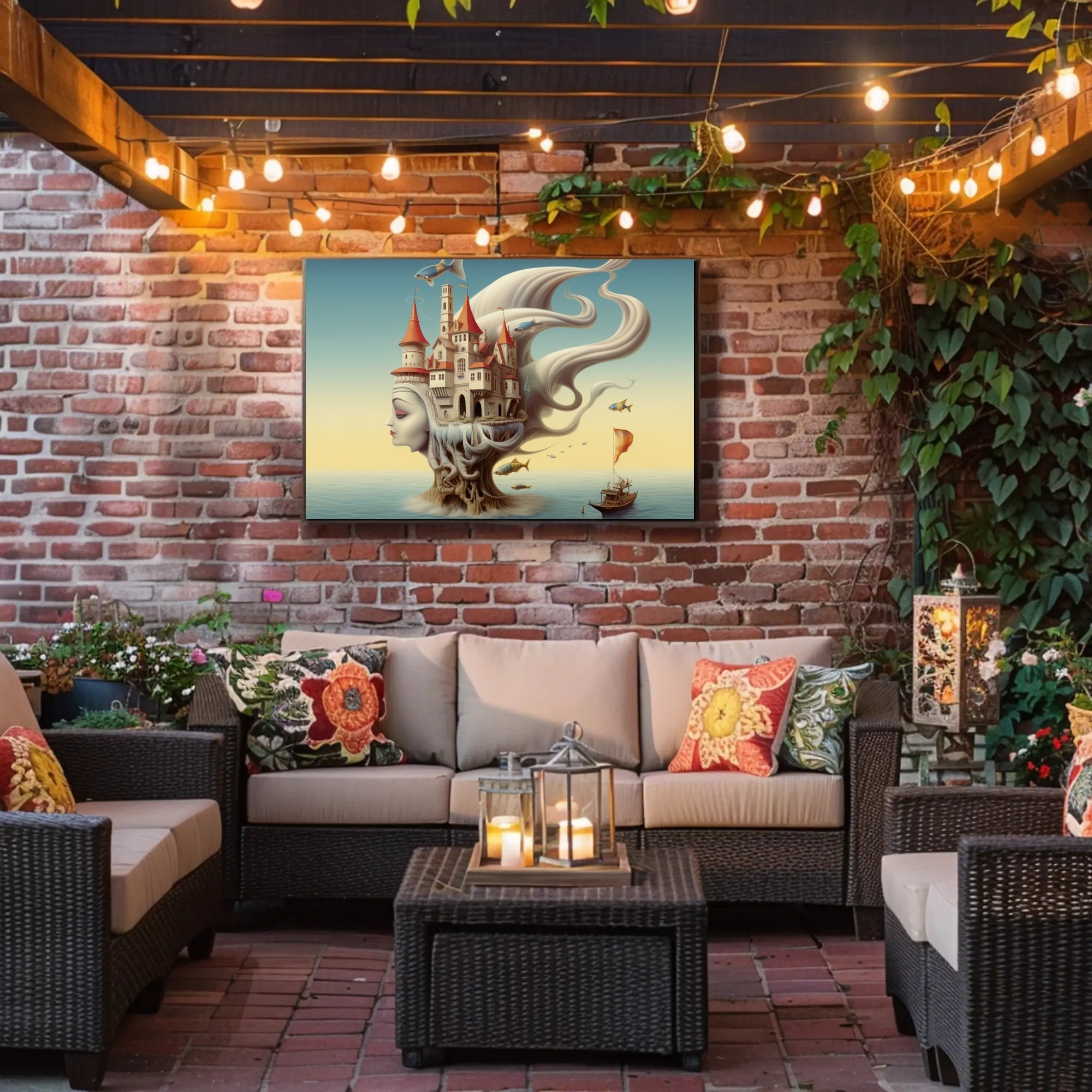 Surreal Castle Head Dreamscape - Fantasy or Mythology Poster