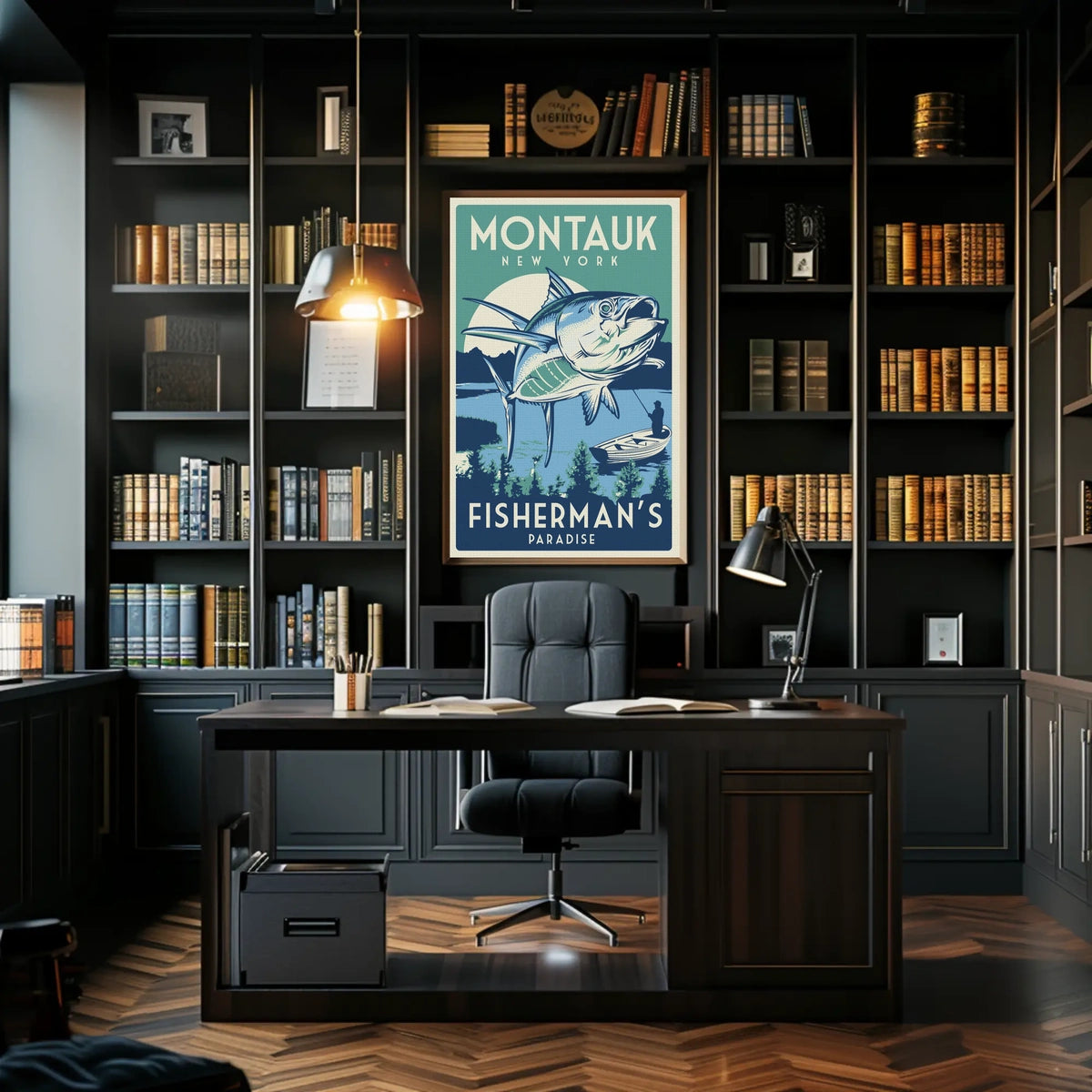 Montauk Fisherman’s Paradise Retro Travel Poster