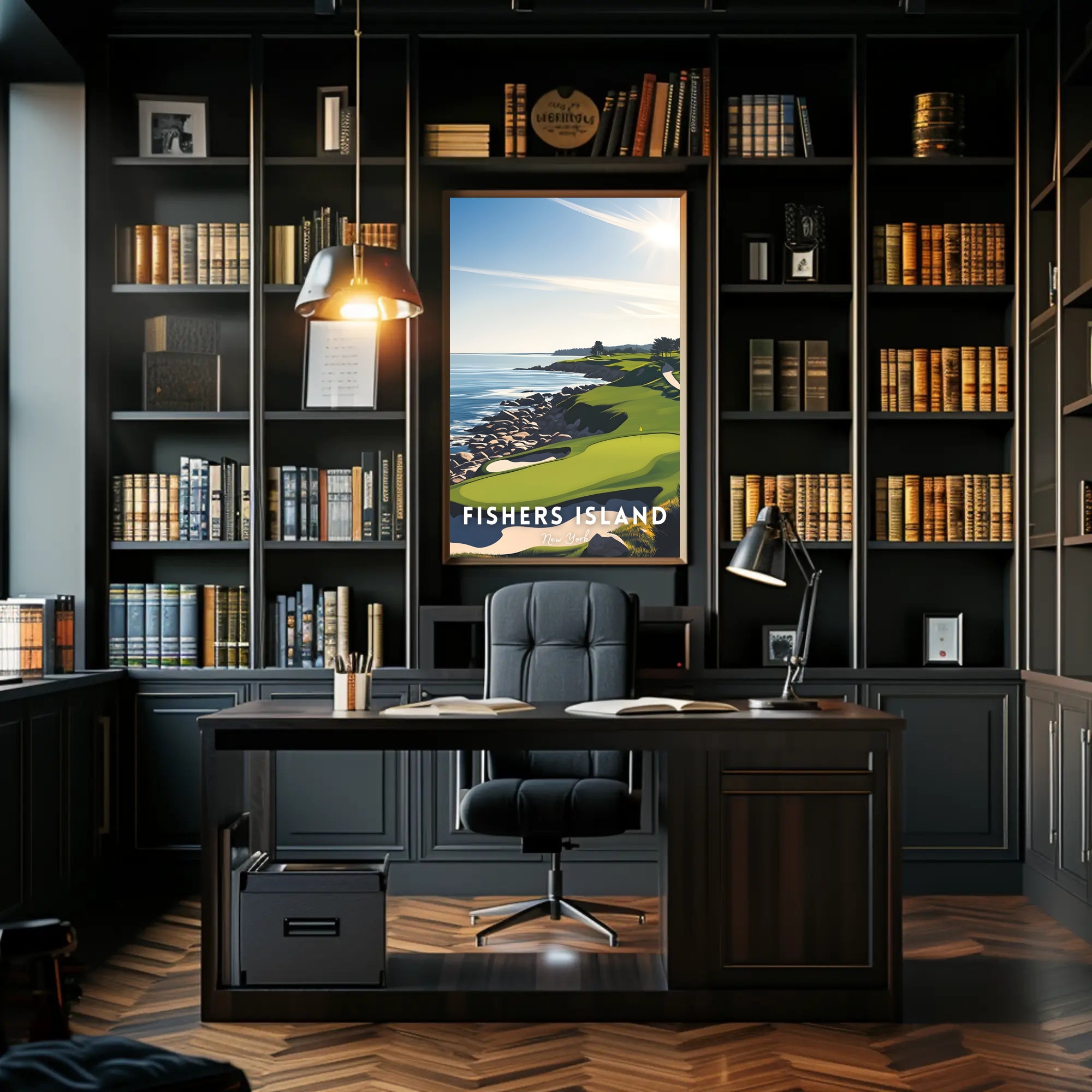 Serene Coastal Golf Course Art Print - Sports Poster