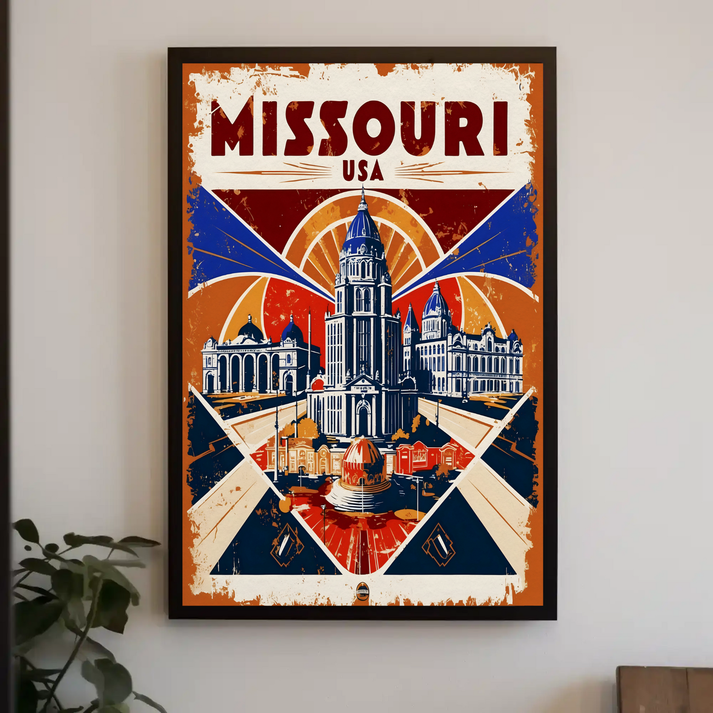 Missouri USA Historic Dome Skyline Vintage Travel Poster
