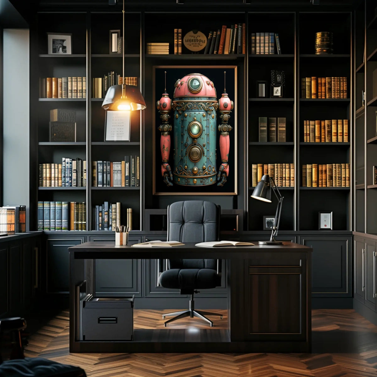 Steampunk Robot Design Poster