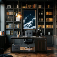 Majestic Moonlit Mountain Range Nighttime Poster