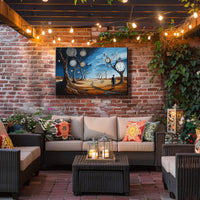 Surreal Barren Landscape with Clocks Artistic Poster