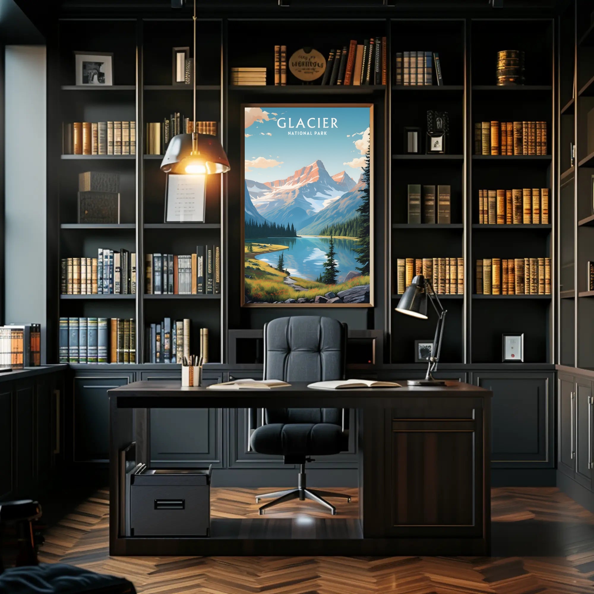 Serene Majesty of Glacier National Park Poster