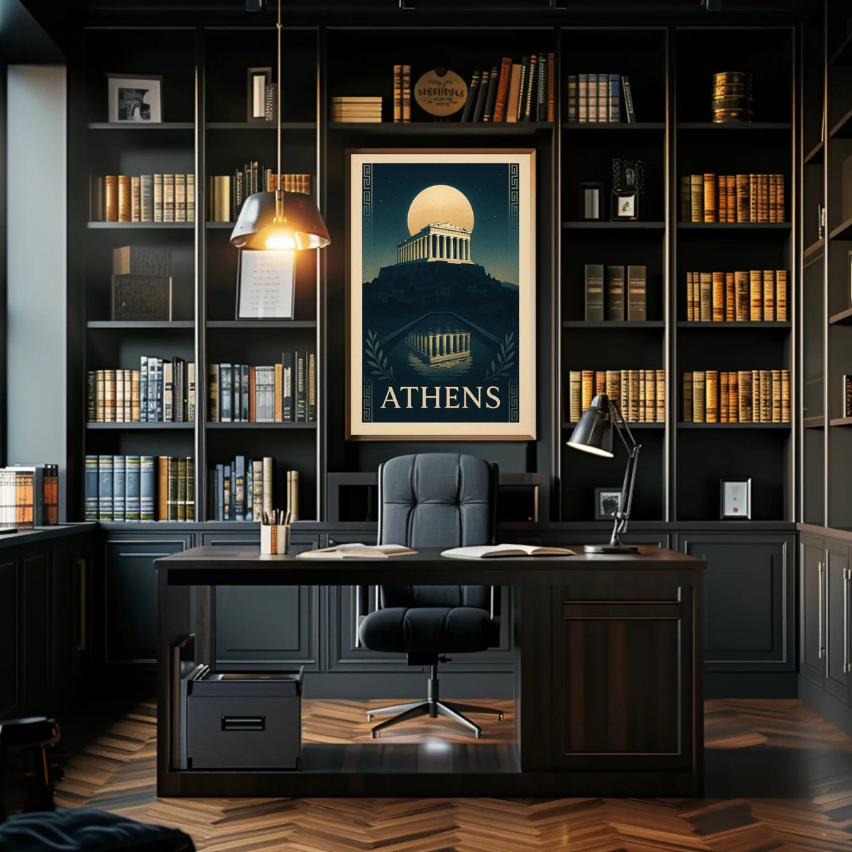 Athens The Parthenon Under Moonlight Poster
