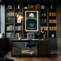 Athens The Parthenon Under Moonlight Poster