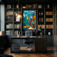 New York City Poster Vibrant Cityscape For Home Decor
