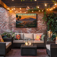 Los Angeles Sunset Travel Poster Wall Art