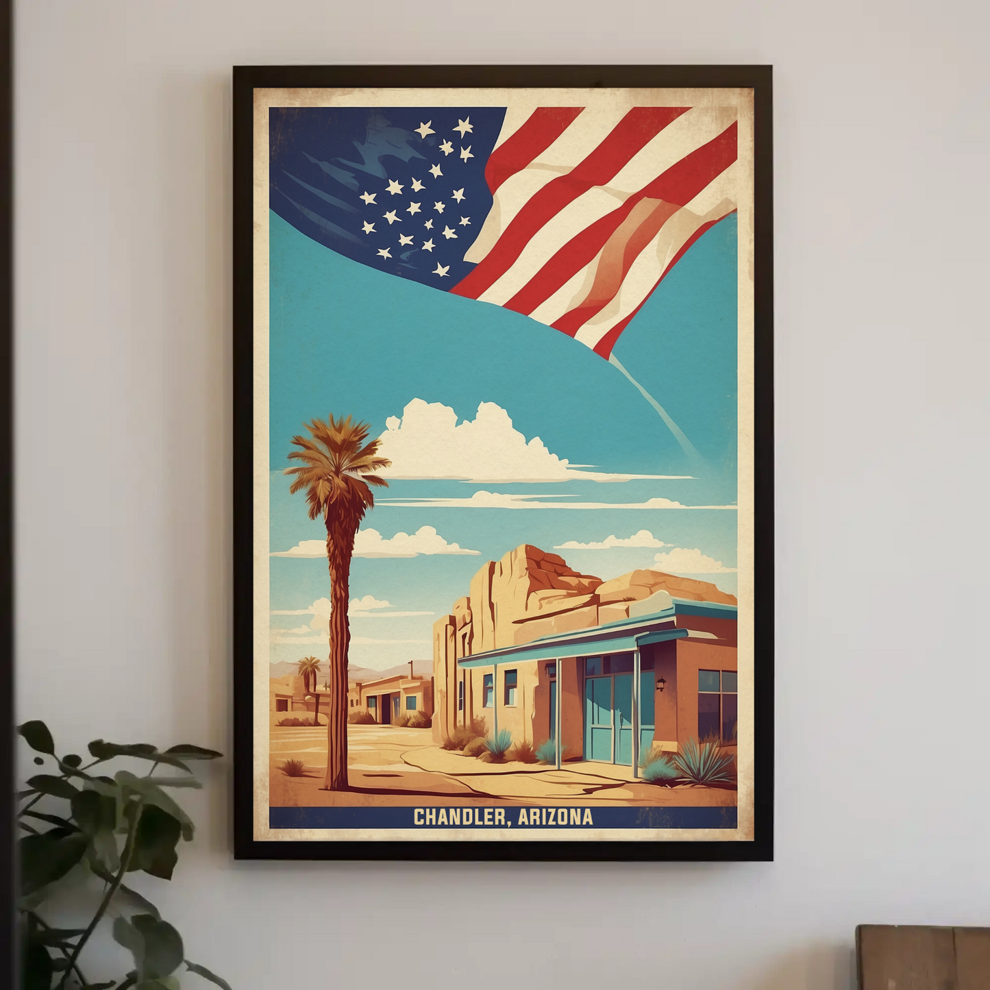 Chandler Arizona American Pride Vintage Travel Poster