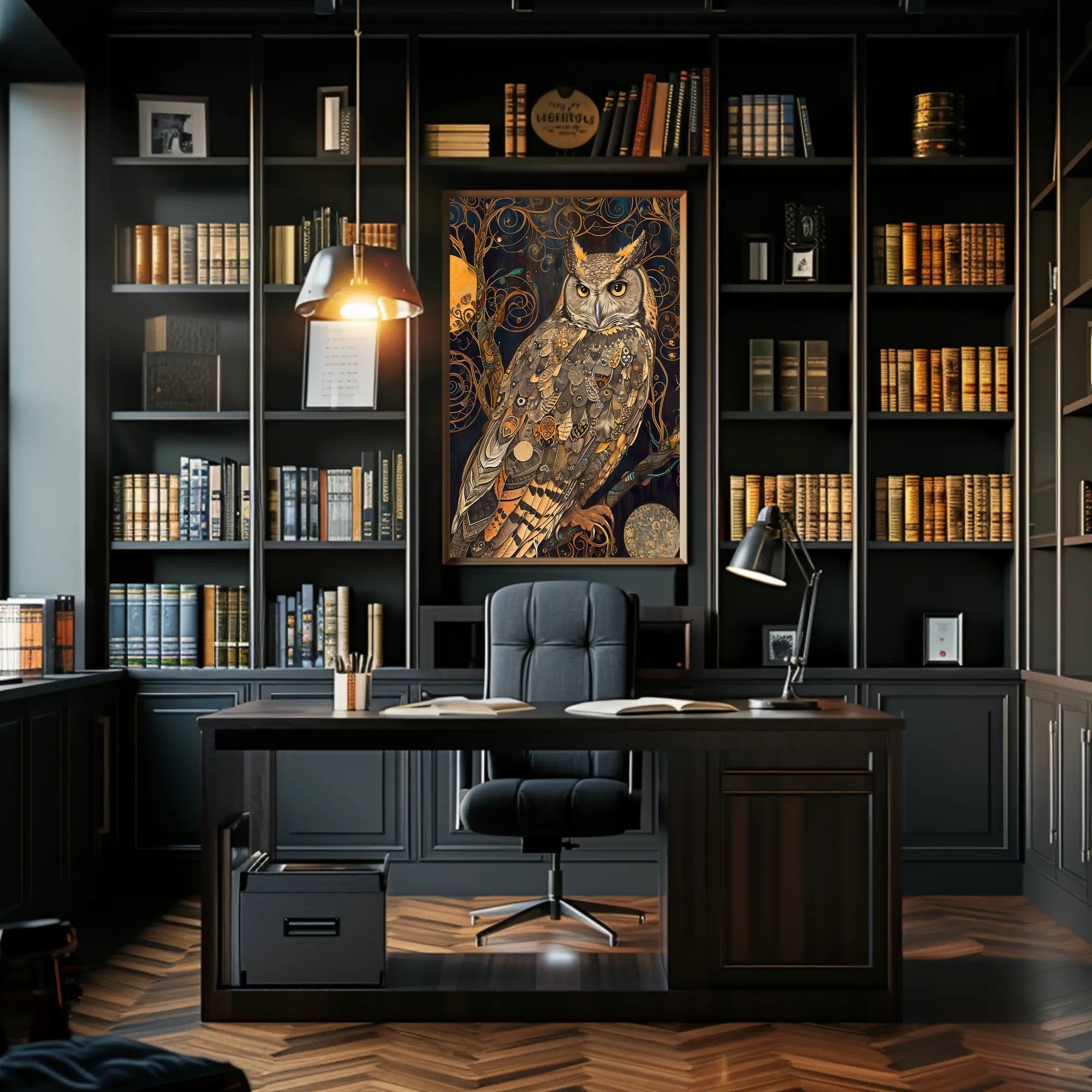 Intricate Owl Fantasy Surrealism Art Print Fantasy or Mythology Poster