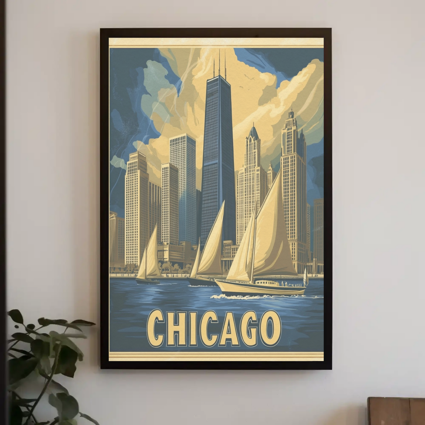 Chicago Skyline with Sailboats