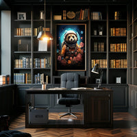 Cosmic Explorer Astronaut Raccoon Poster Wall Art Print