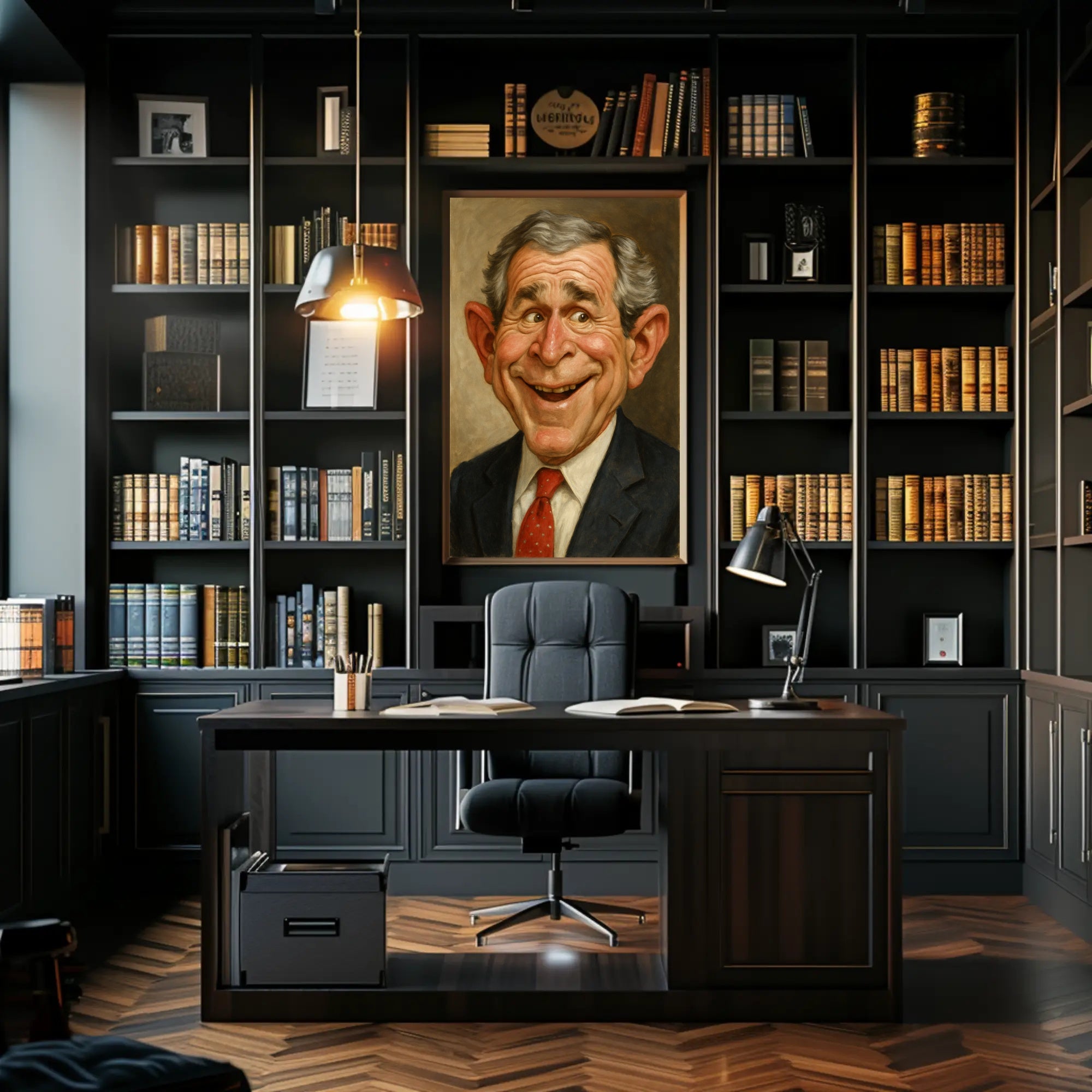 George H. W. Bush Caricature Poster PosterGoat