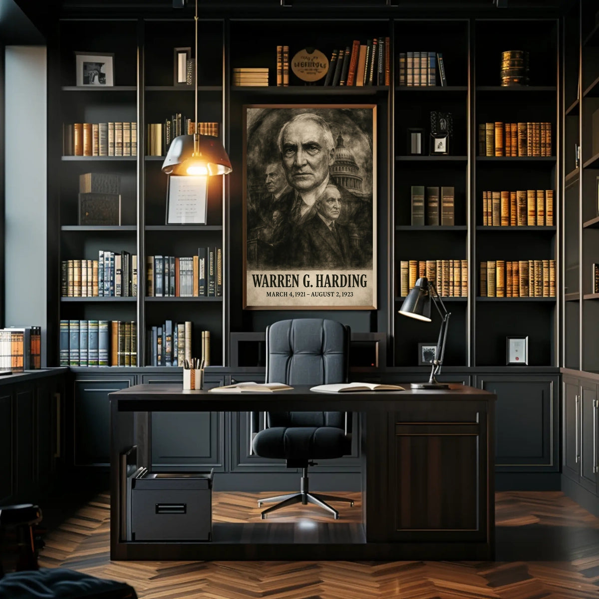 Warren G. Harding 29th President of the United States Double Exposure Poster