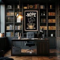 Cheeky Black Cat On Golden Crown Animal Poster