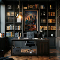 New York City Sunset Cityscape Poster Modern Wall Art