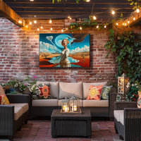 Surreal Desert Landscape with Dreamlike Elements - Artistic Poster