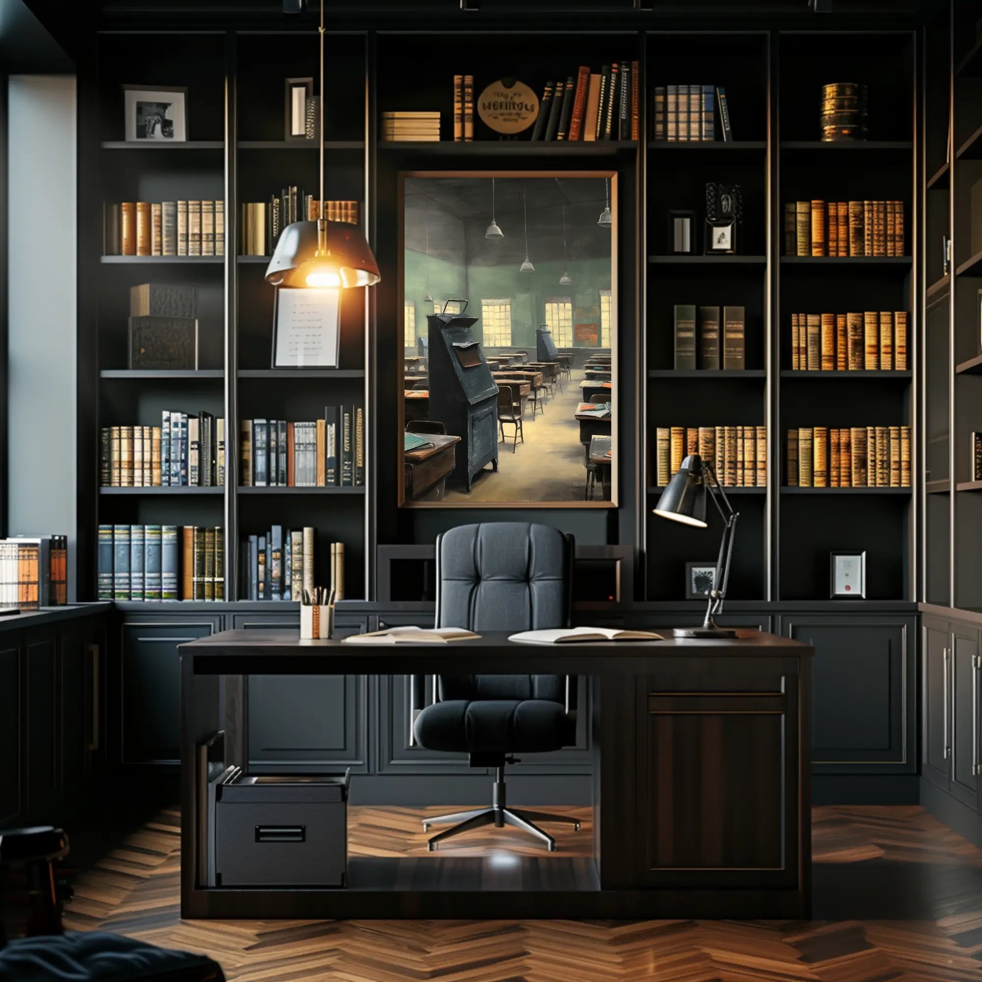 Vintage Classroom Scene Poster