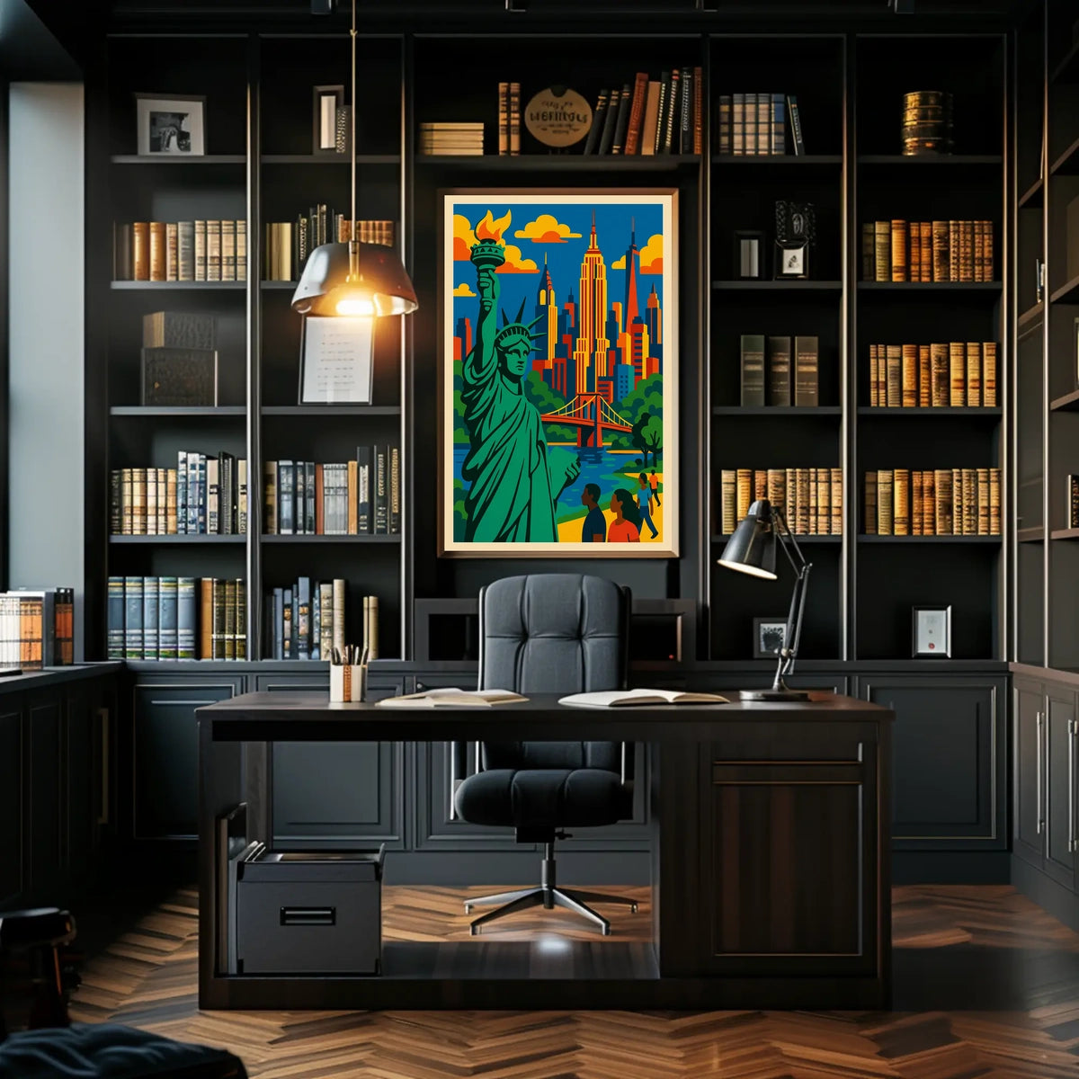 New York City Skyline Poster Modern Urban Wall Art