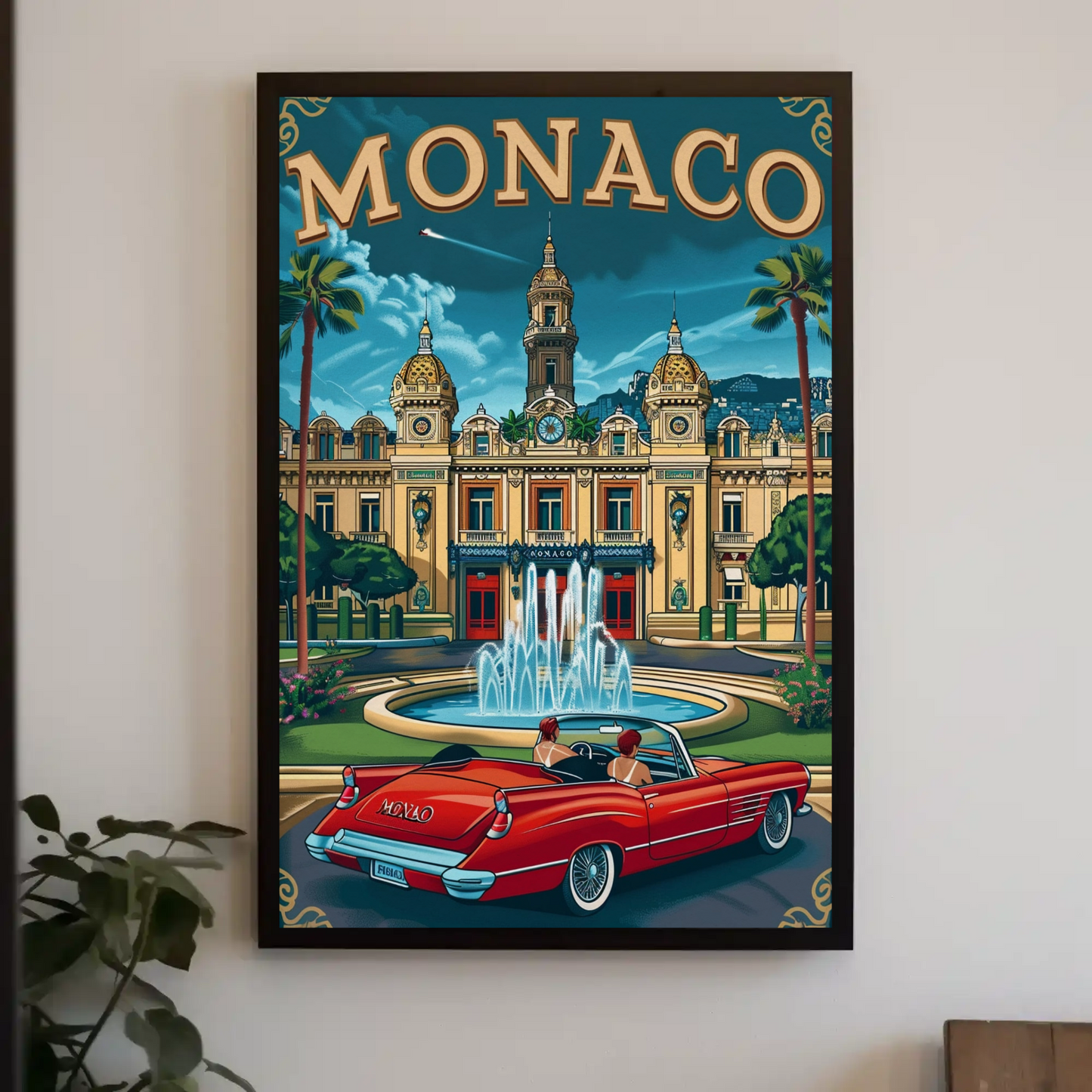 Elegant Monaco Vintage Poster