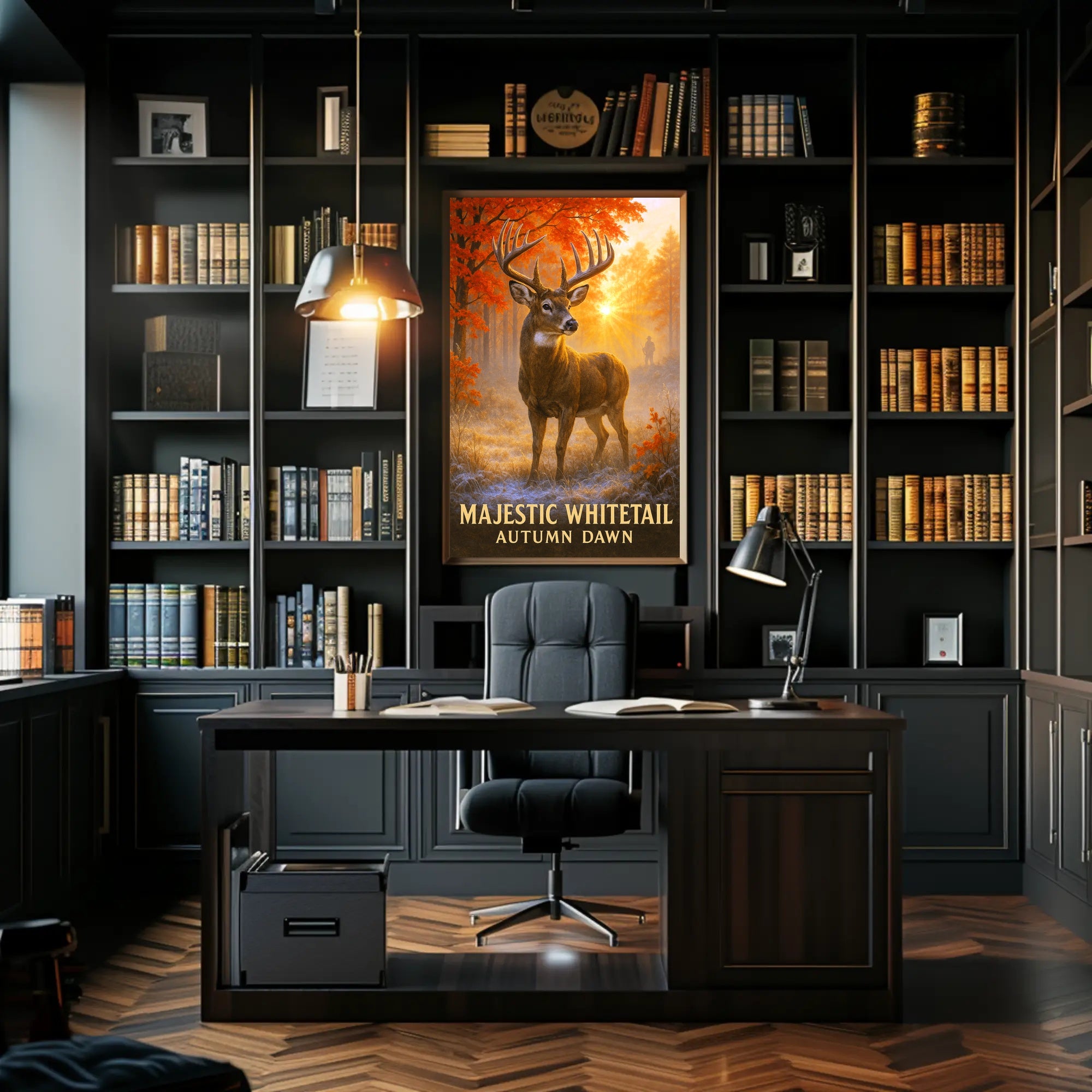 Majestic Whitetail Autumn Dawn Poster PosterGoat