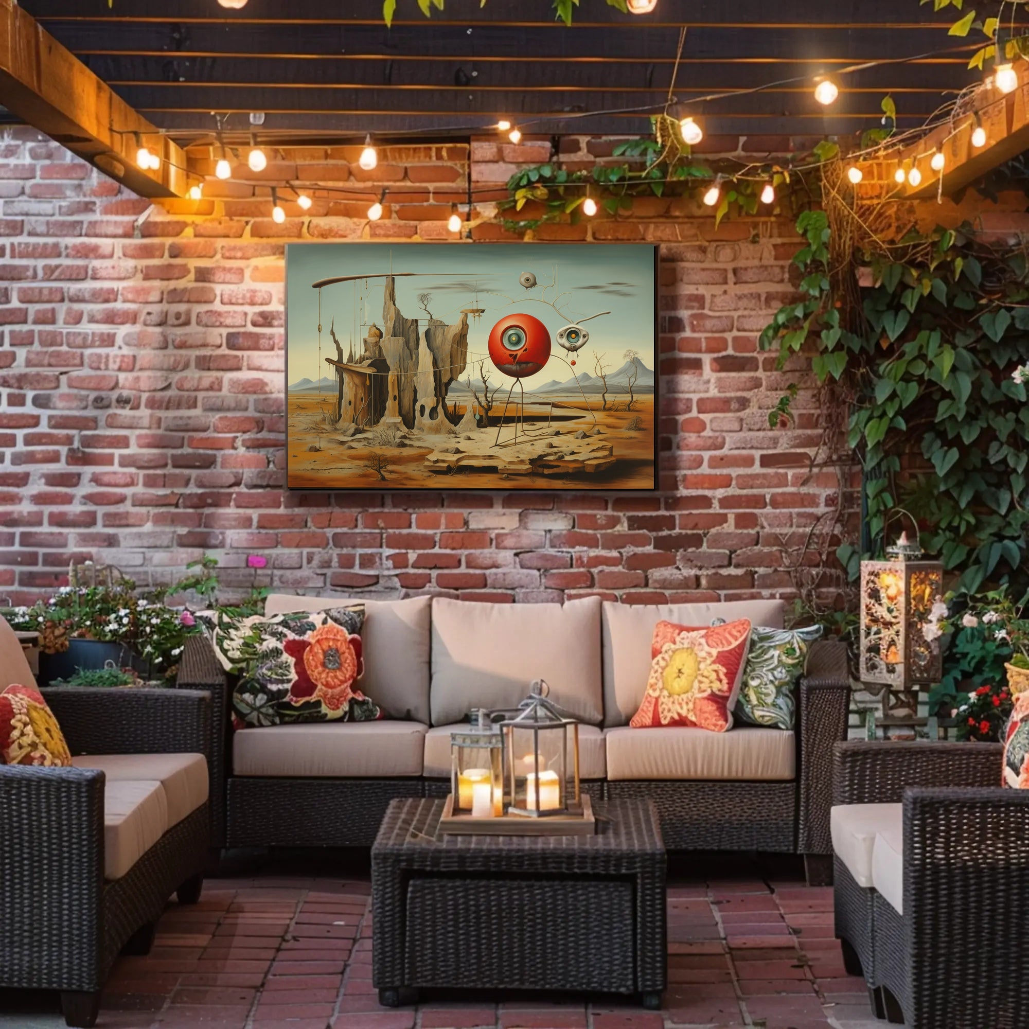 Surreal Eye-Landscape Futuristic Sci-Fi Art Poster