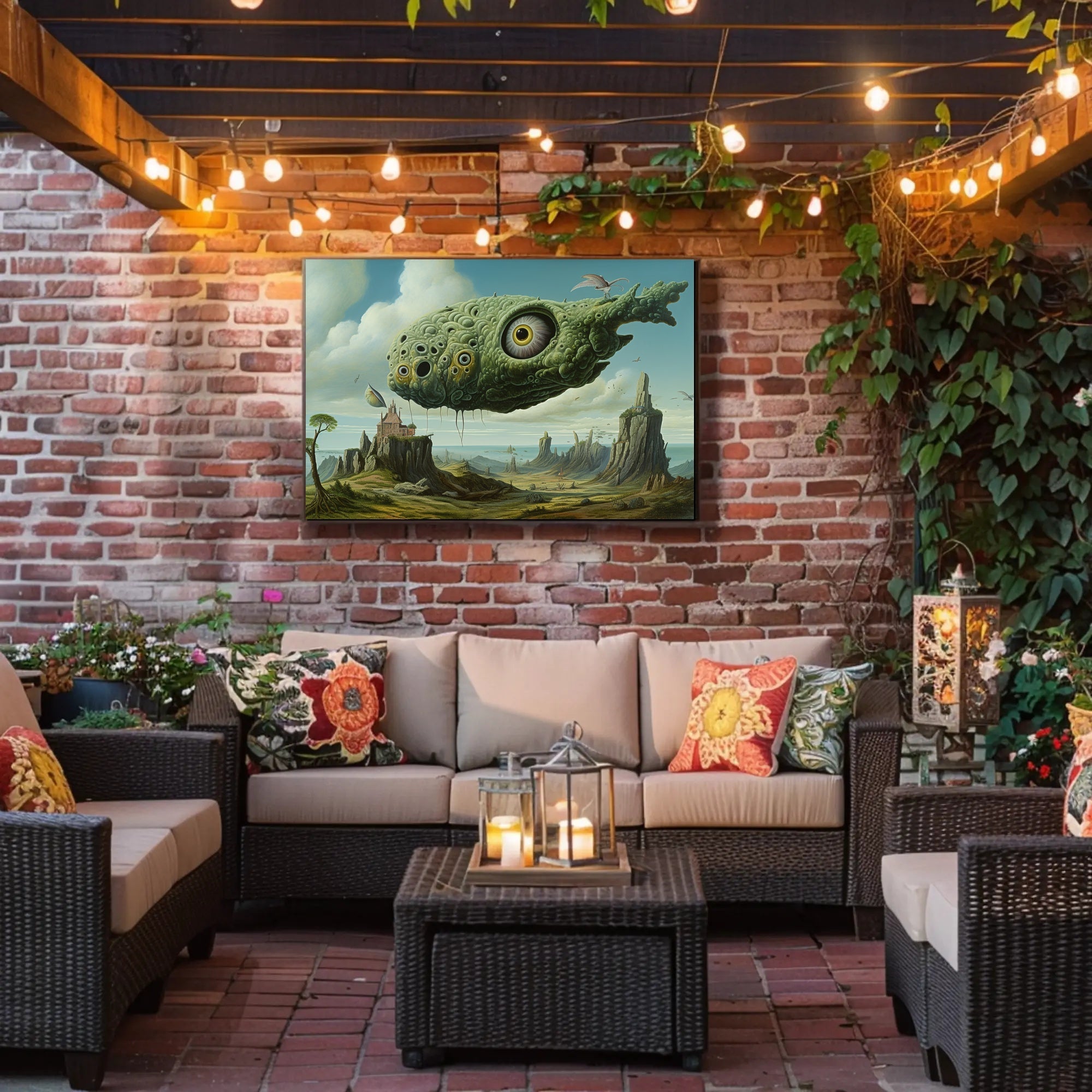 Surreal Whale Dreamscape Fantastical Poster