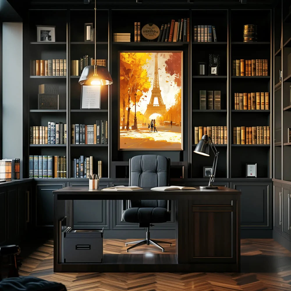 Parisian Autumn Eiffel Tower Impressionist Art Poster