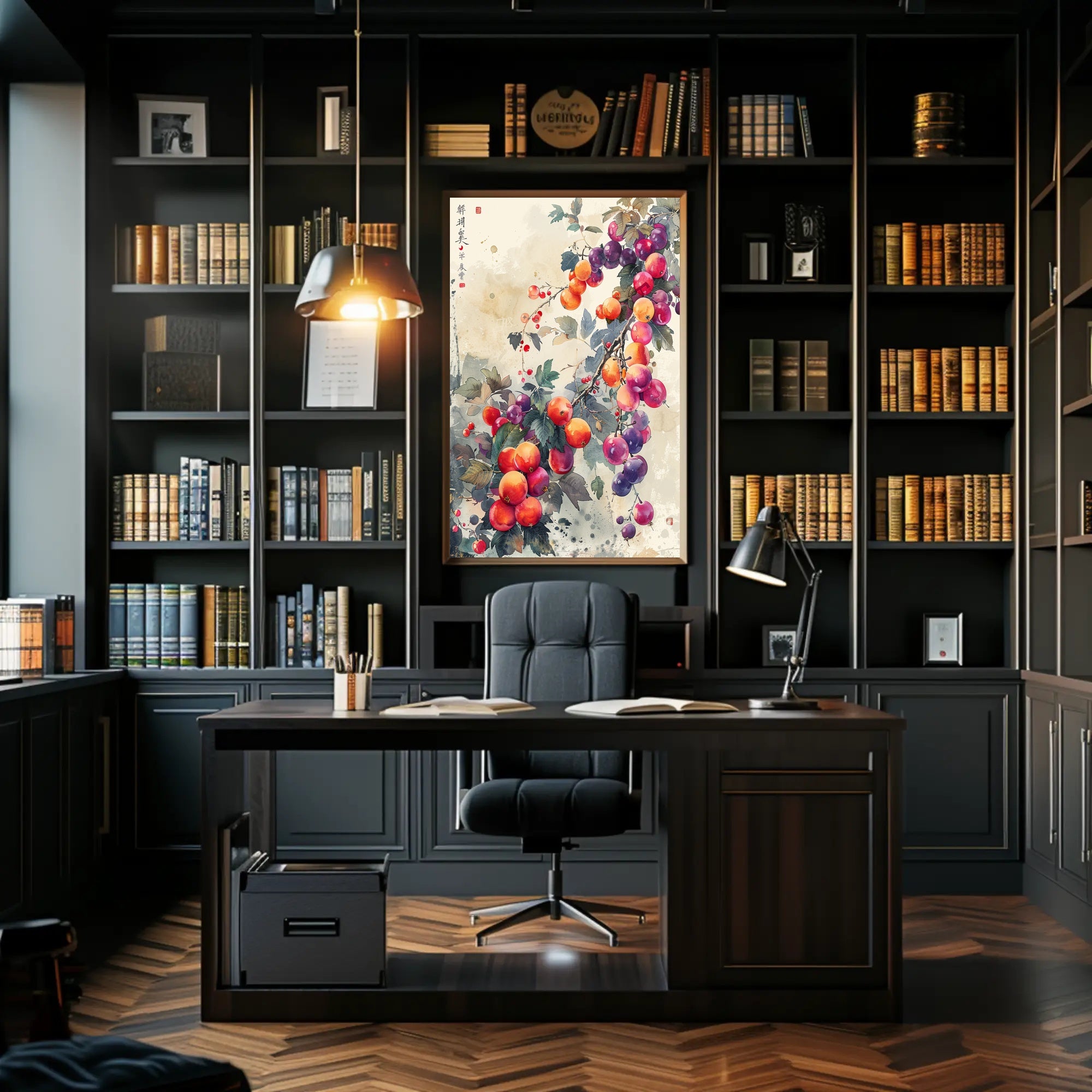 Vibrant Asian-Inspired Botanical Art Poster: Cultural Heritage Poster PosterGoat