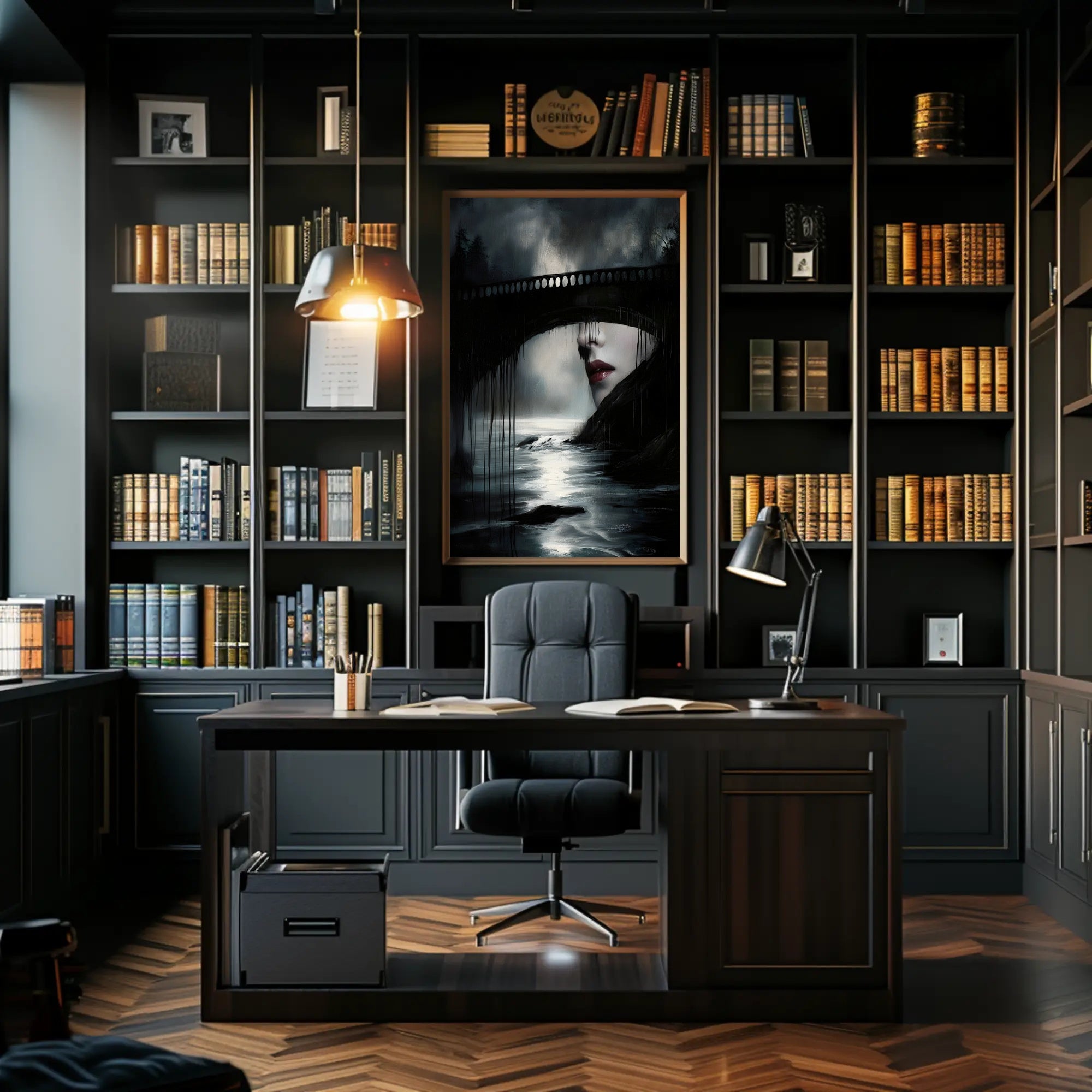 Haunting Surrealism Landscape Bridge Artistic Poster PosterGoat