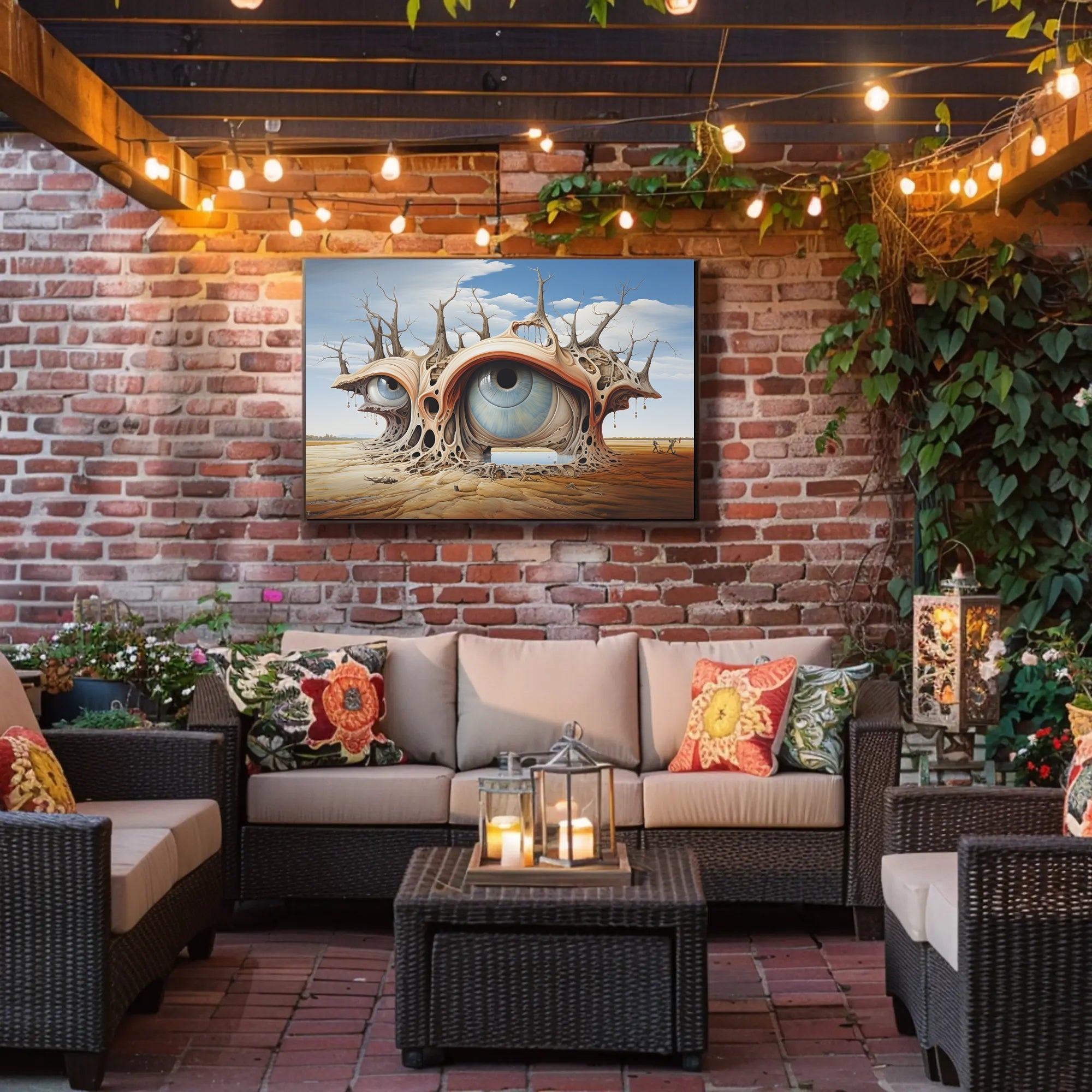 Surreal Desert Eye Art in Artistic Poster