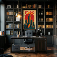 Tokyo Skyline Retro Poster