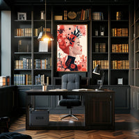 Ethereal Redhead Floral Fusion Art Poster PosterGoat