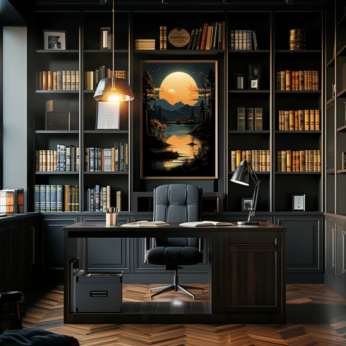 Tranquil Moonlit Landscape Poster