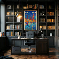 Cleveland Lakefront Glow Poster
