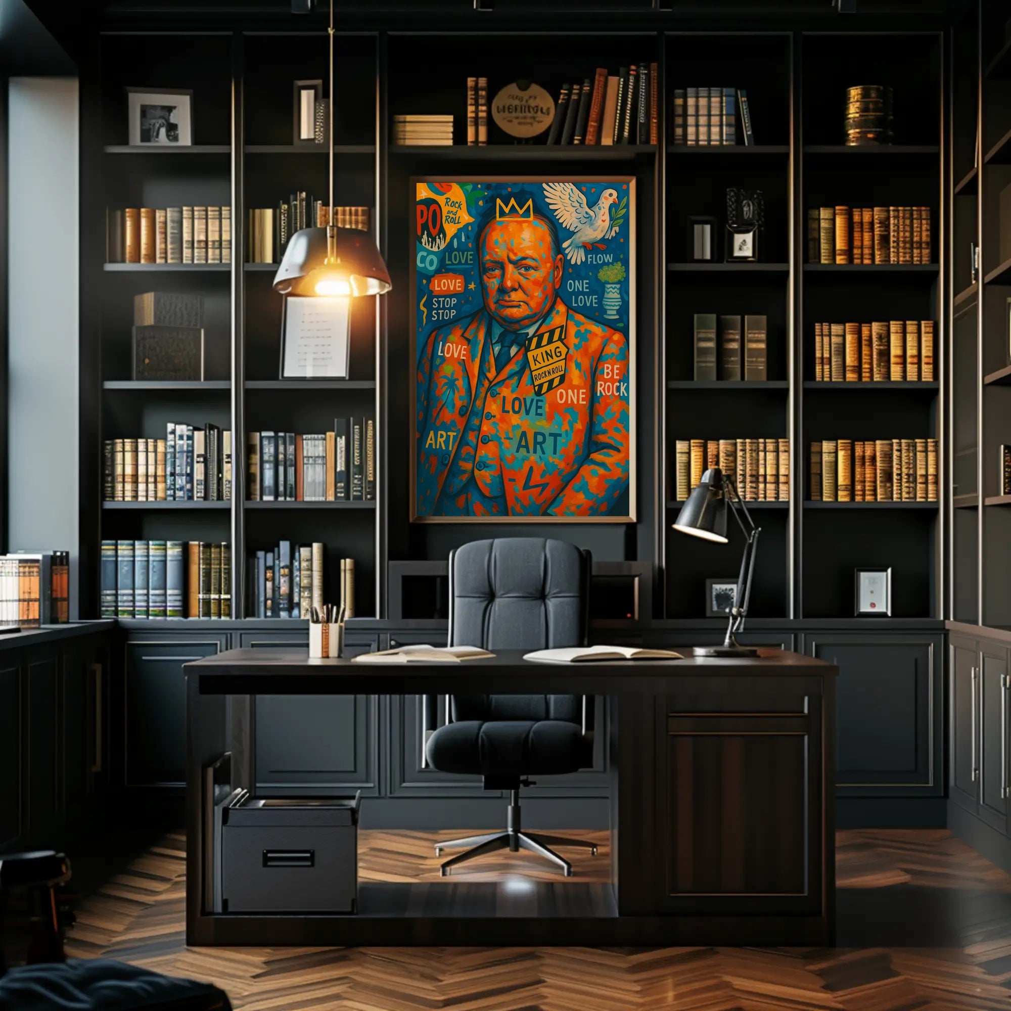 Portrait with Peace Dove: Abstract, Artistic, or Pop Culture Poster