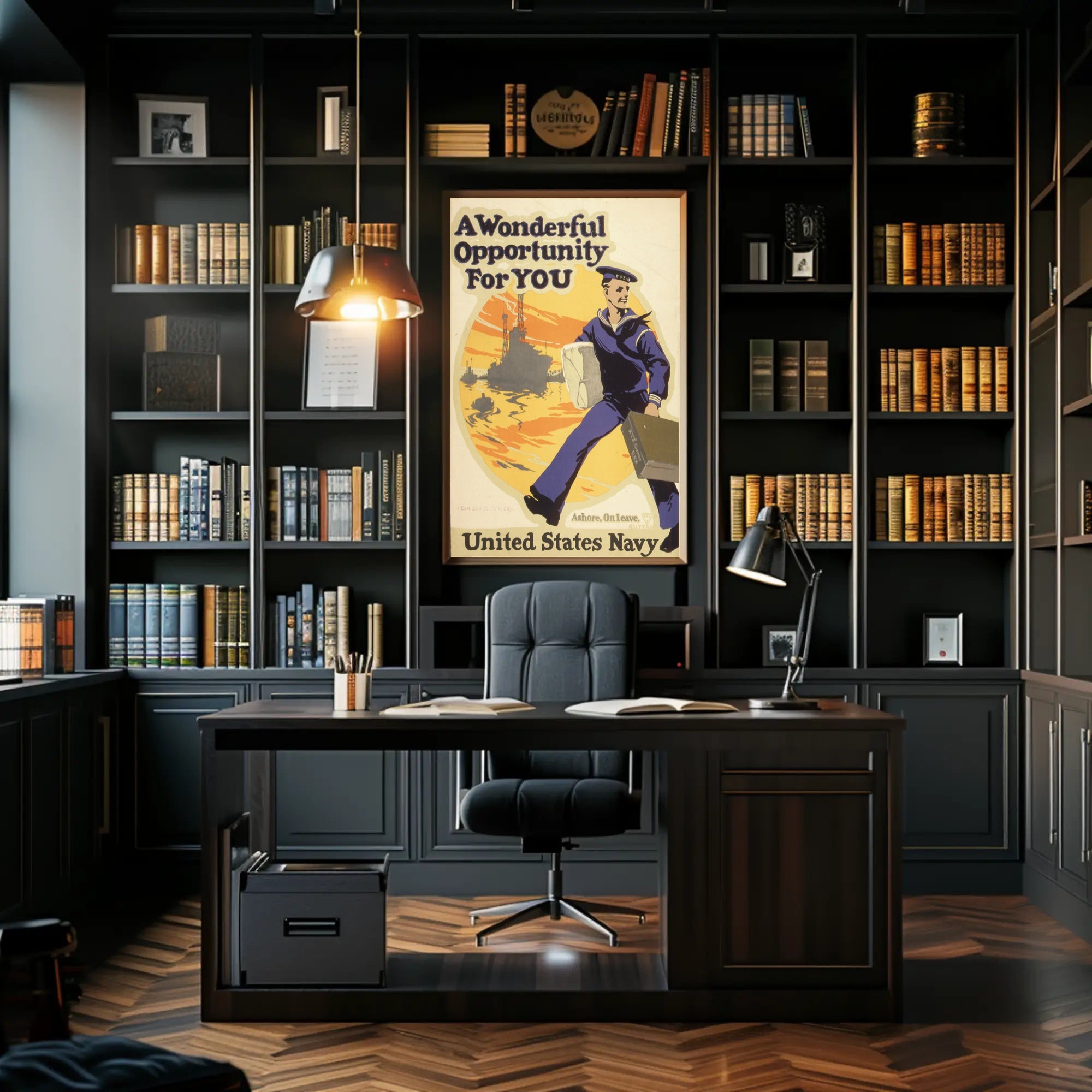 Vintage United States Navy Military Recruitment Poster