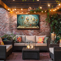 Surreal Mechanical Geometric Structures Abstract Artistic Poster