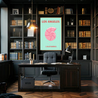 Stylized Los Angeles Skyline Travel Poster PosterGoat