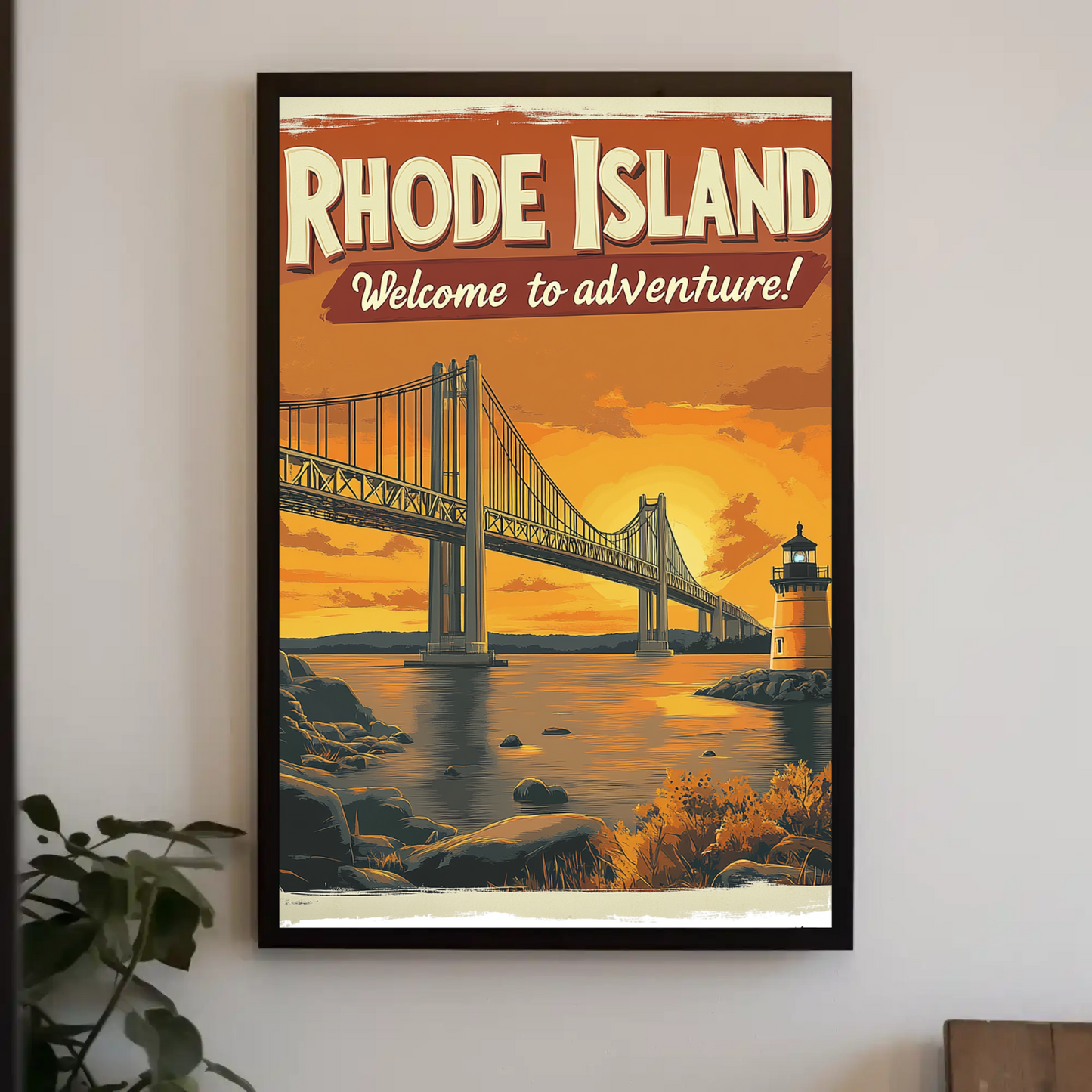 Rhode Island Adventure Vintage Travel Poster
