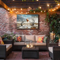 Surreal Landscape with Futuristic Tree-Pods: Sci-Fi Poster